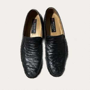 Men’s Mezlan ostrich black shoes